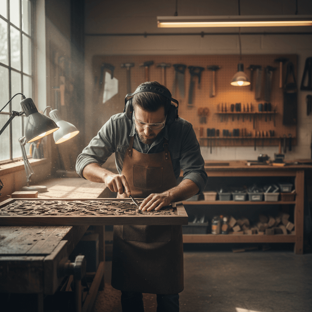 Handwerker bei Qualitätsarbeit